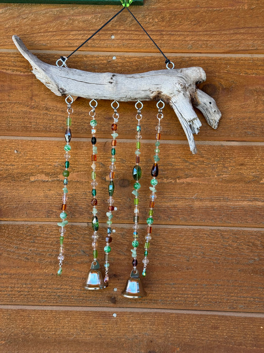 Green Driftwood Wind Chime Suncatcher