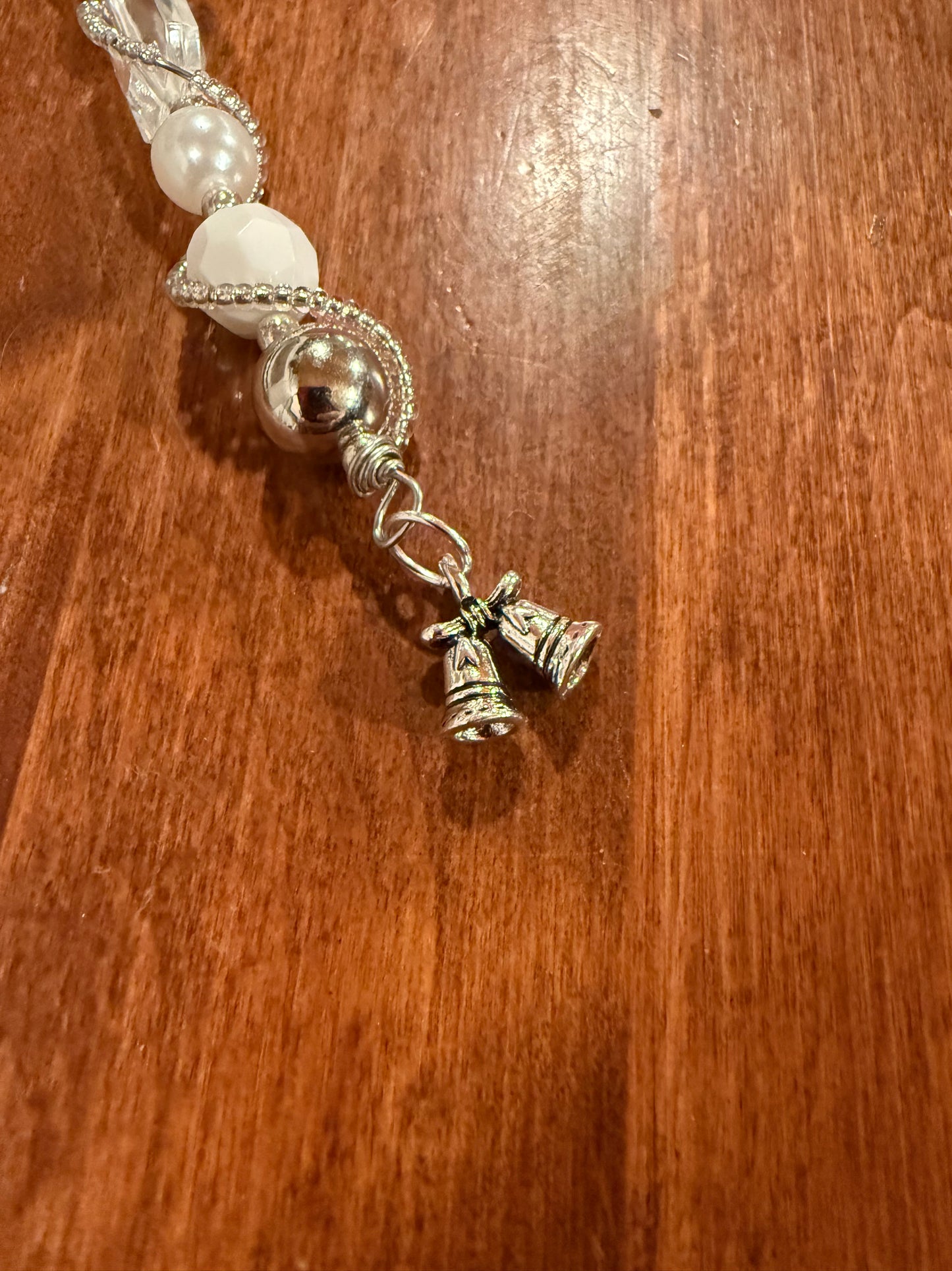 Clear - Silver Beaded Christmas Tree Ornament