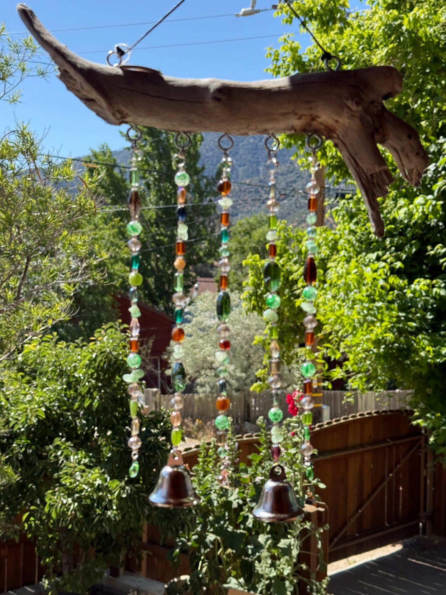 Green Driftwood Wind Chime Suncatcher