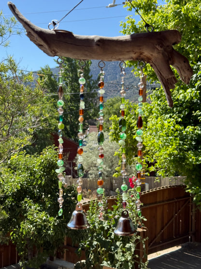 Green Driftwood Wind Chime Suncatcher