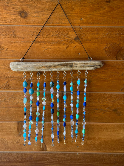 Beaded Driftwood Suncatcher: Nautical Decor