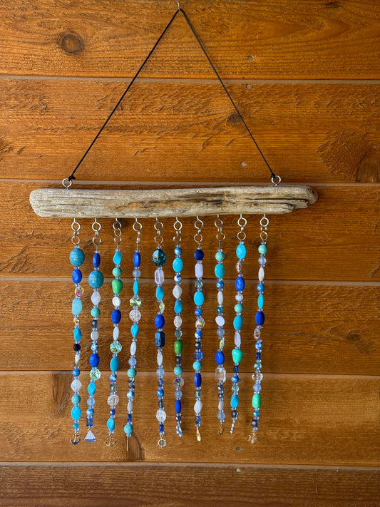 Beaded Driftwood Suncatcher: Nautical Decor