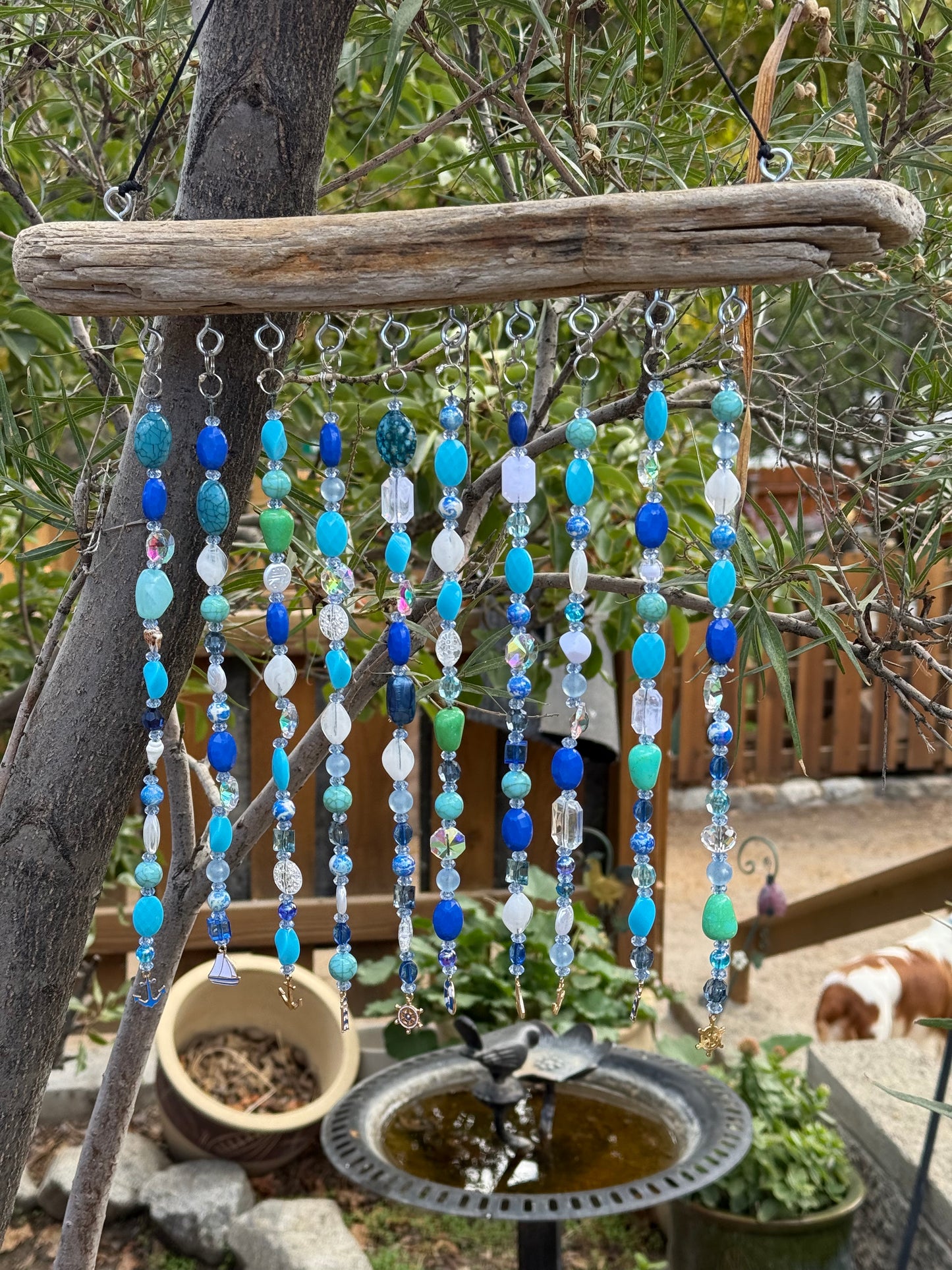 Beaded Driftwood Suncatcher: Nautical Decor