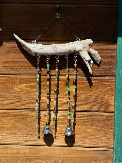 Green Driftwood Wind Chime Suncatcher