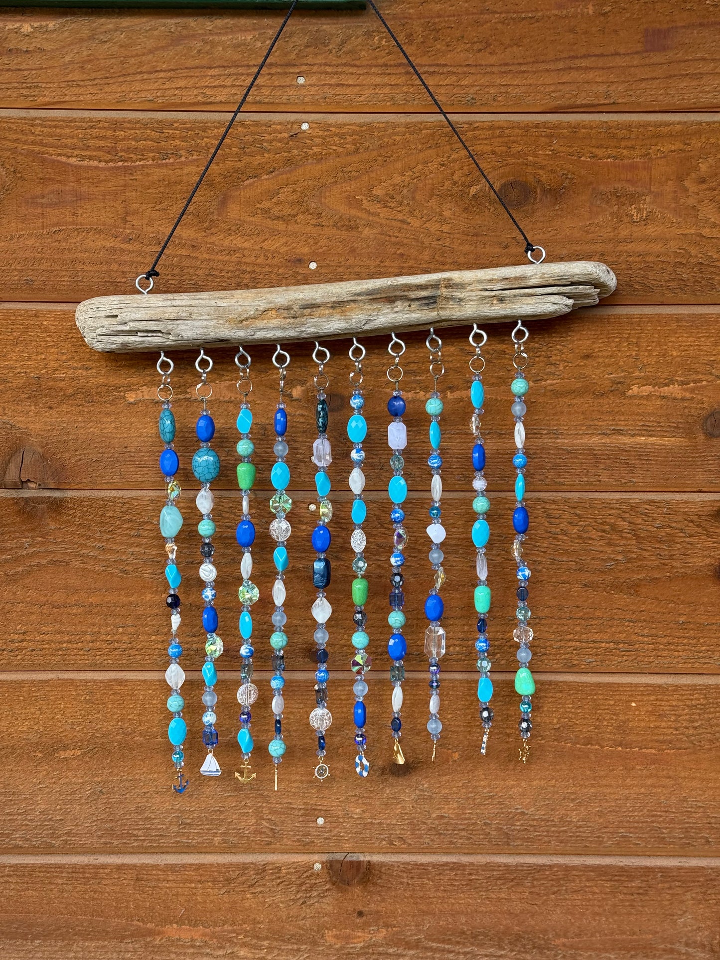 Beaded Driftwood Suncatcher: Nautical Decor
