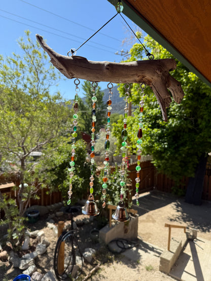 Green Driftwood Wind Chime Suncatcher