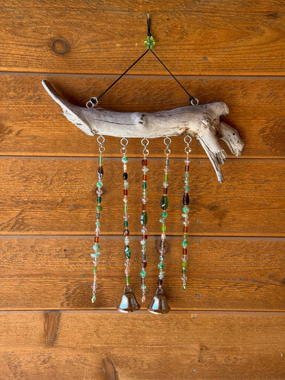 Green Driftwood Wind Chime Suncatcher