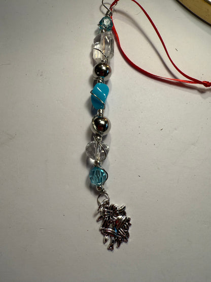 Blue - Clear Beaded Christmas Tree Ornament