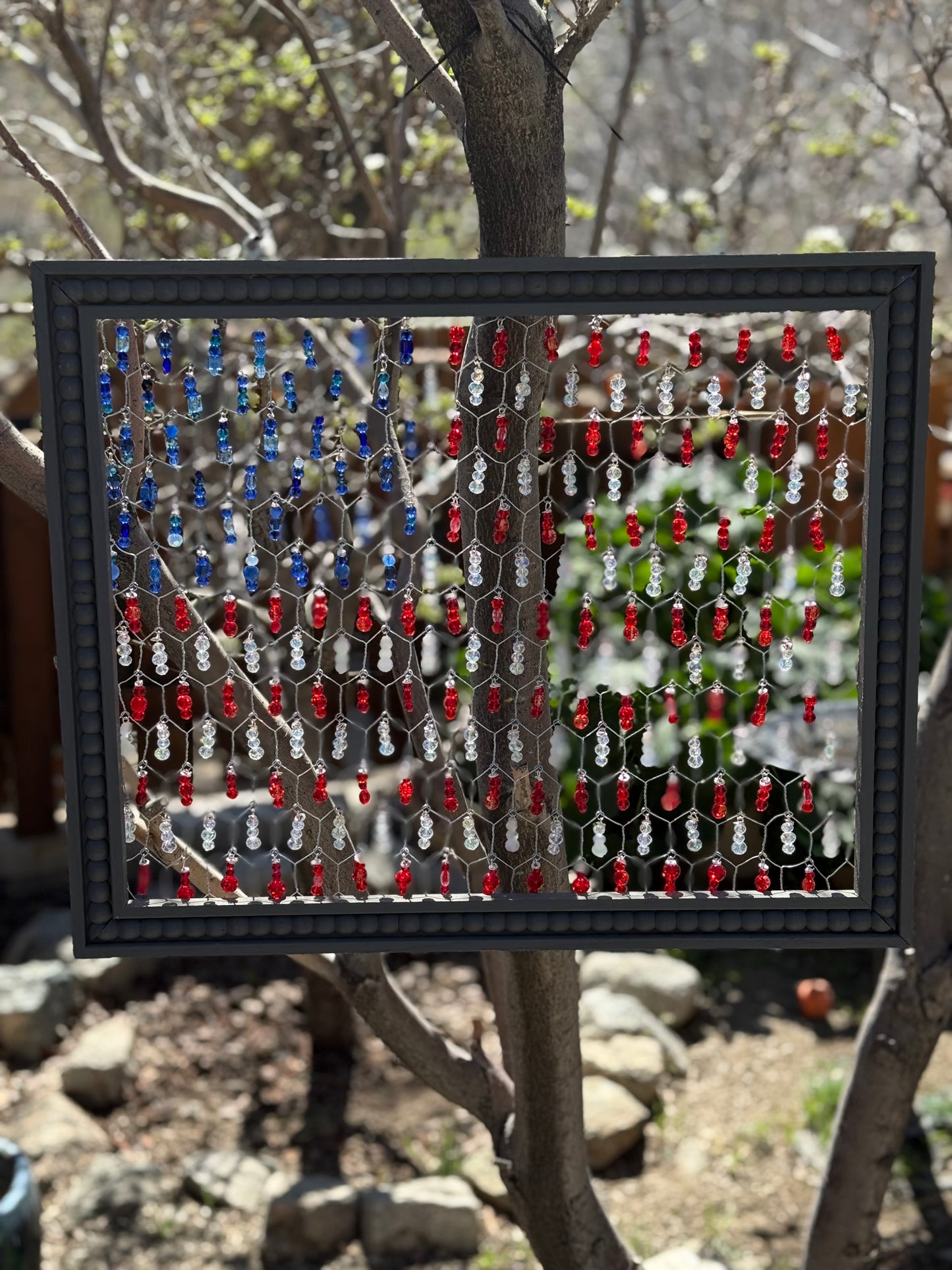 American Flag Chicken Wire Suncatcher Inspired by Tammy Mellows
