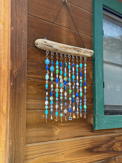 Beaded Driftwood Suncatcher: Nautical Decor