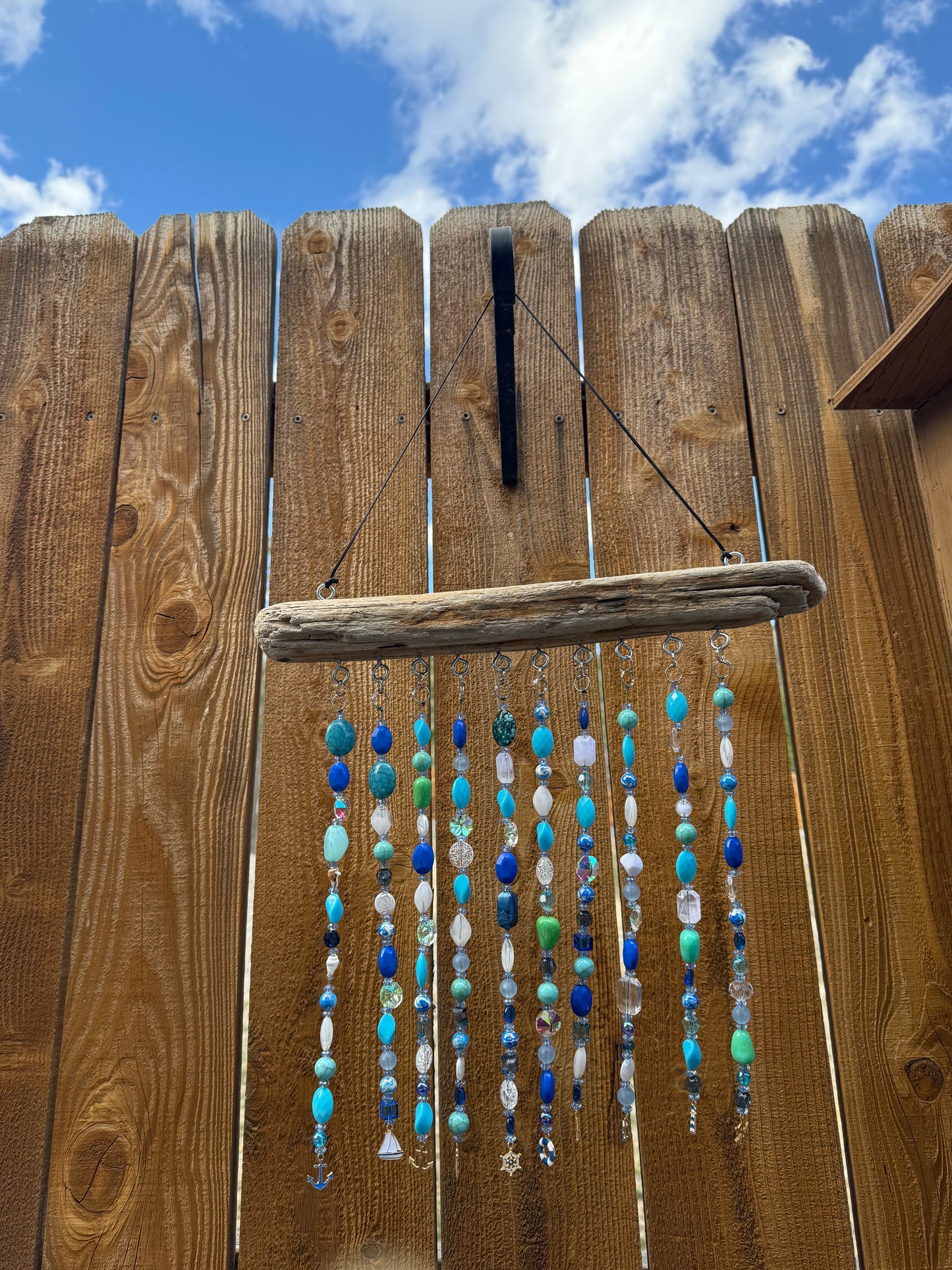 Beaded Driftwood Suncatcher: Nautical Decor