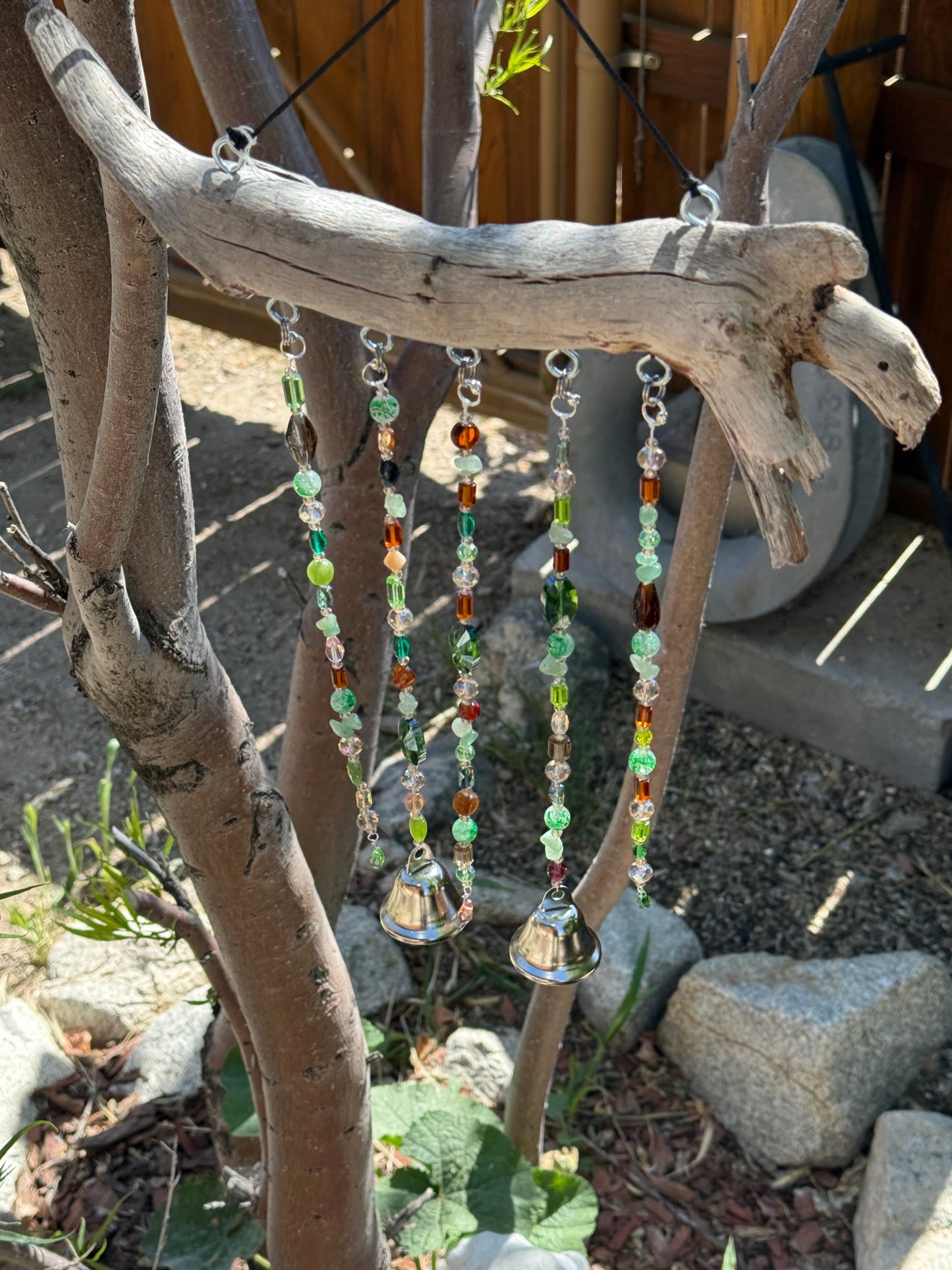 Green Driftwood Wind Chime Suncatcher