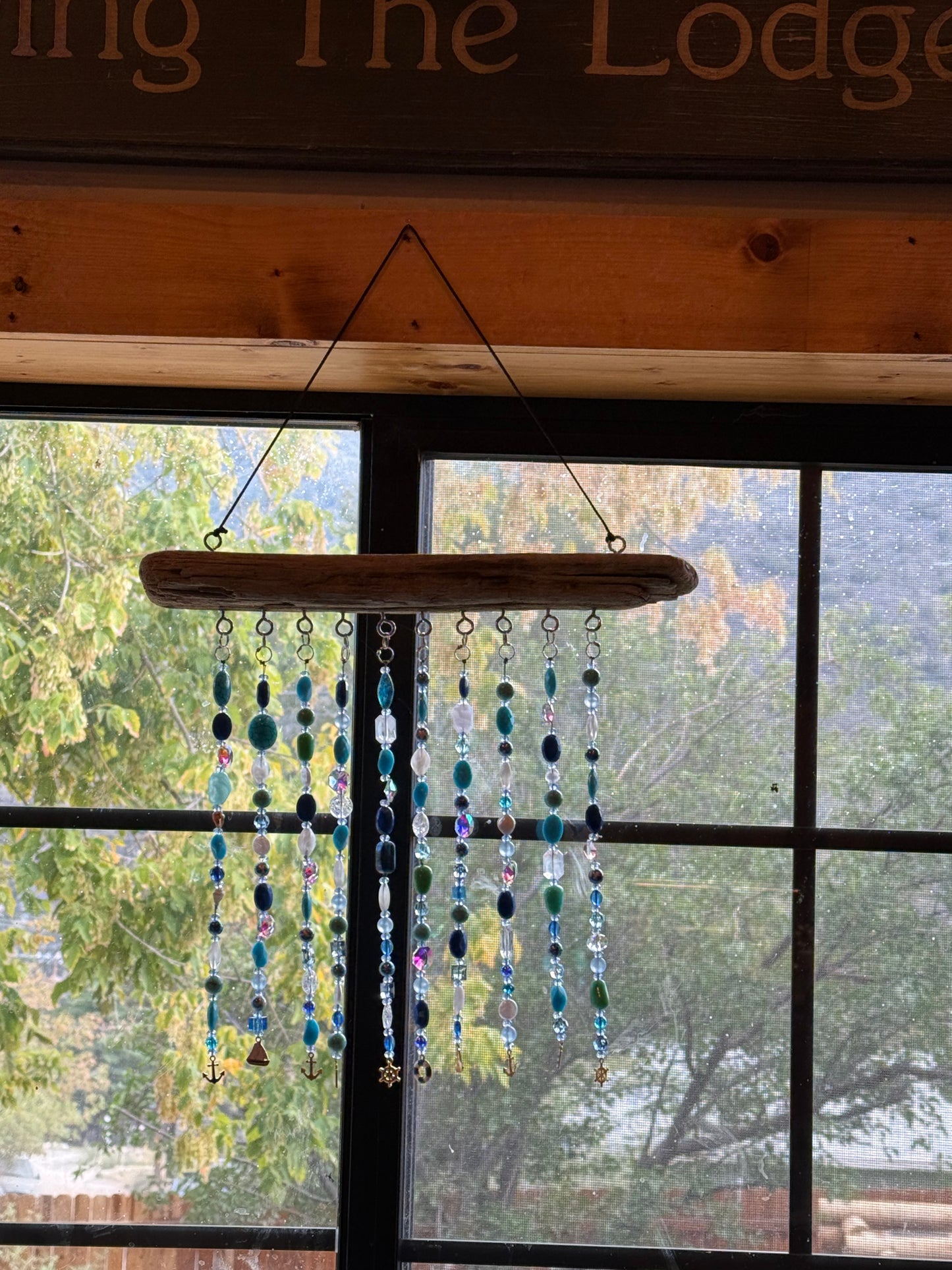 Beaded Driftwood Suncatcher: Nautical Decor