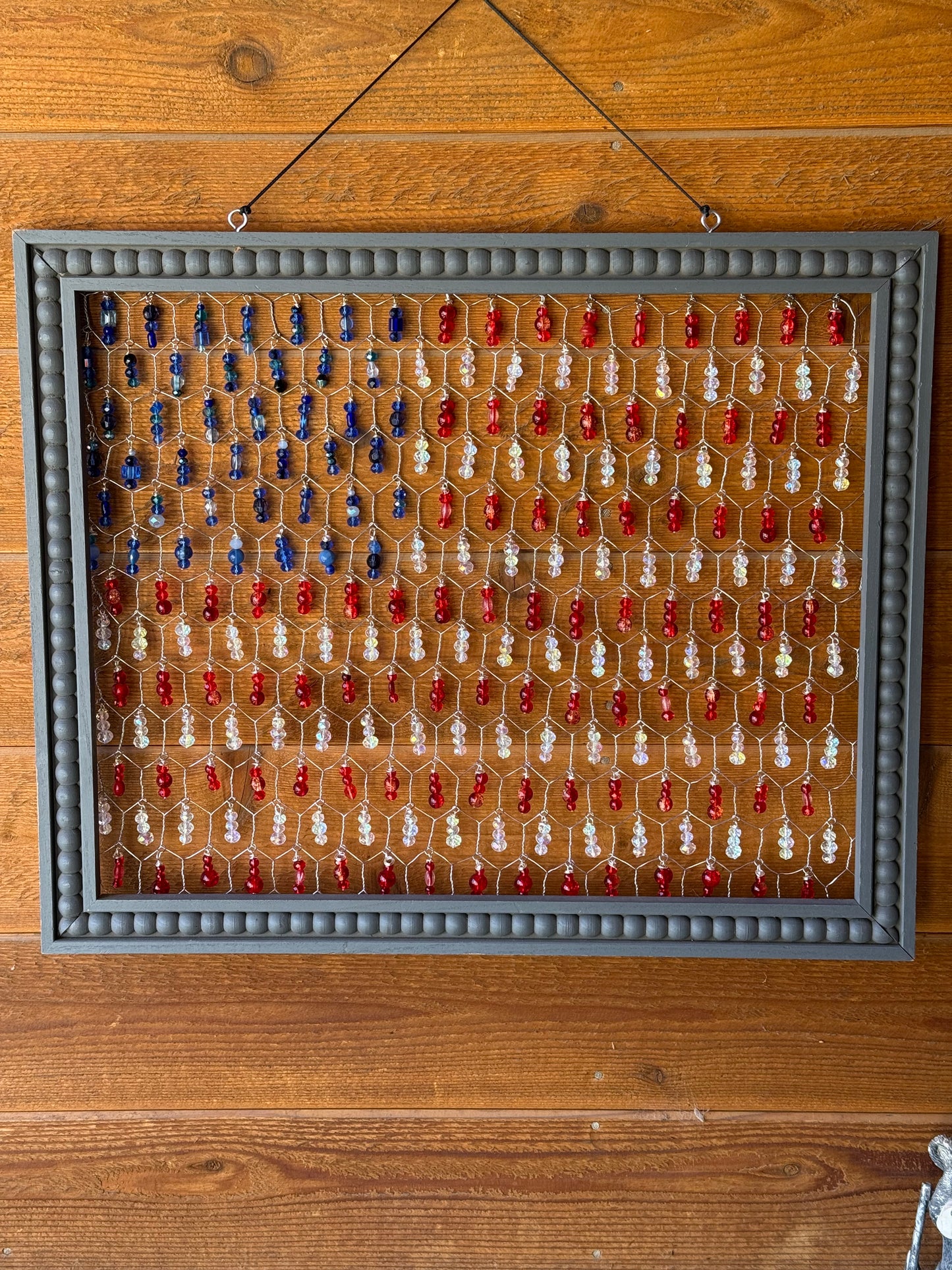American Flag Chicken Wire Suncatcher Inspired by Tammy Mellows