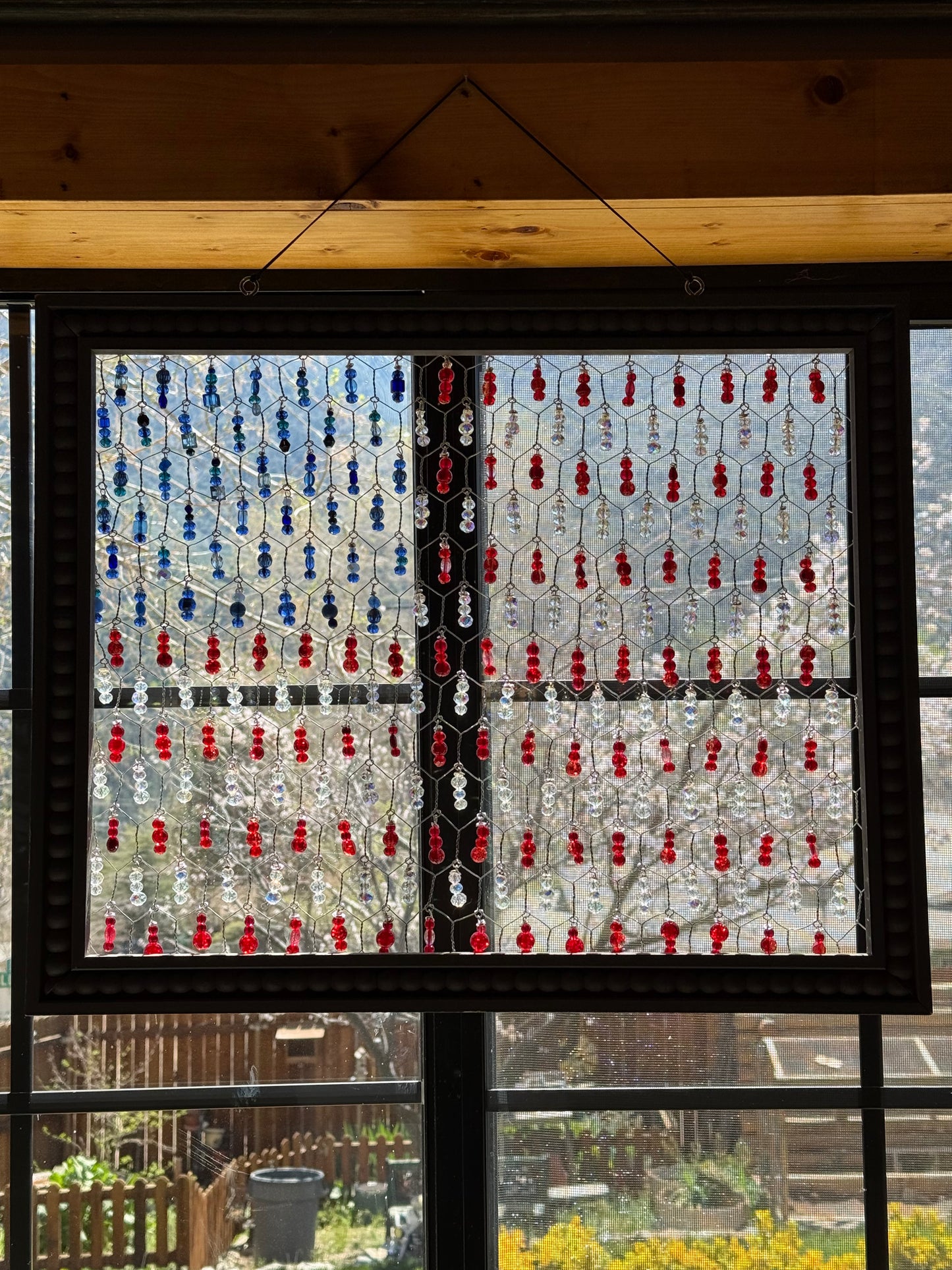 American Flag Chicken Wire Suncatcher Inspired by Tammy Mellows