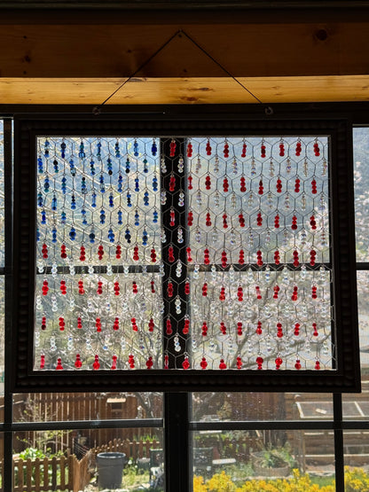 American Flag Chicken Wire Suncatcher Inspired by Tammy Mellows