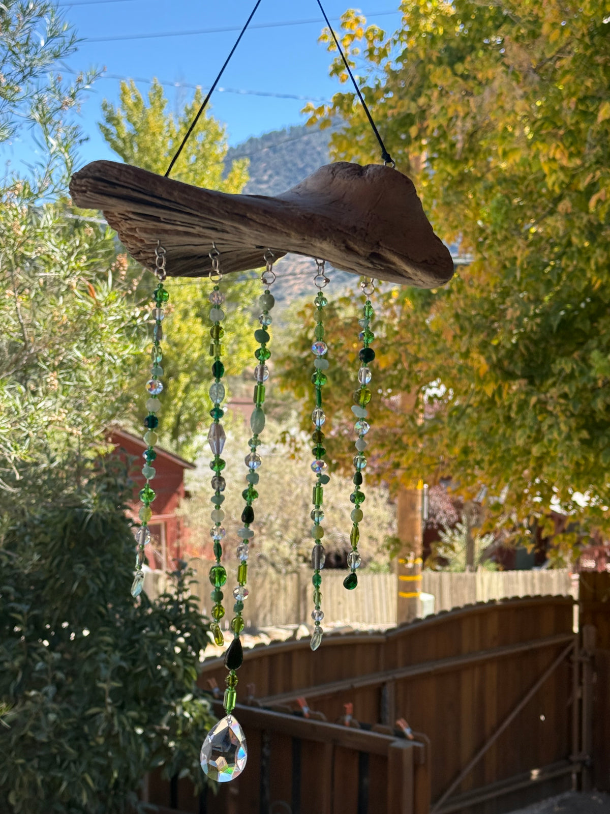 Green Rustic Driftwood Suncatcher