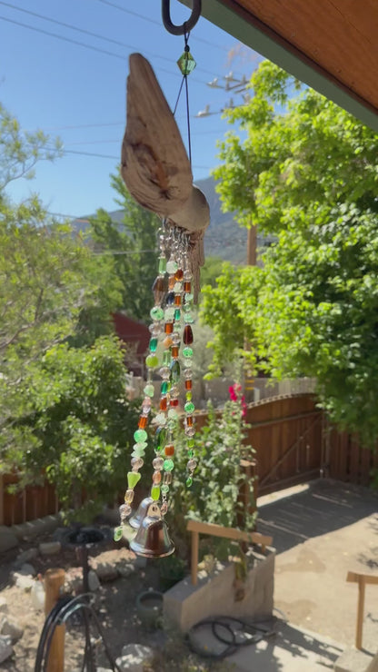 Green Driftwood Wind Chime Suncatcher