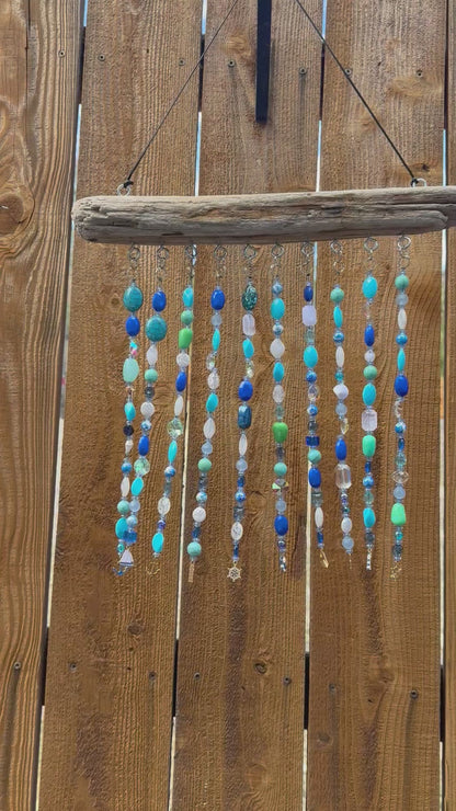 Beaded Driftwood Suncatcher: Nautical Decor