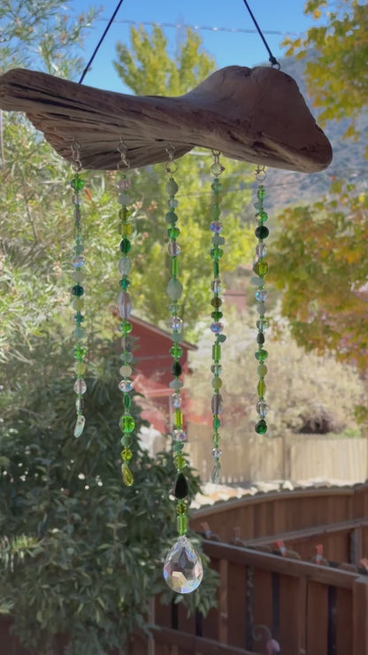 Green Rustic Driftwood Suncatcher