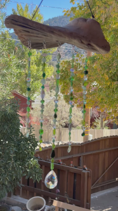 Green Rustic Driftwood Suncatcher